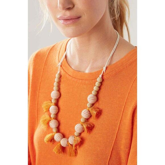 J.Jill Island Air Orange Tassel Necklace - Picture 4 of 4